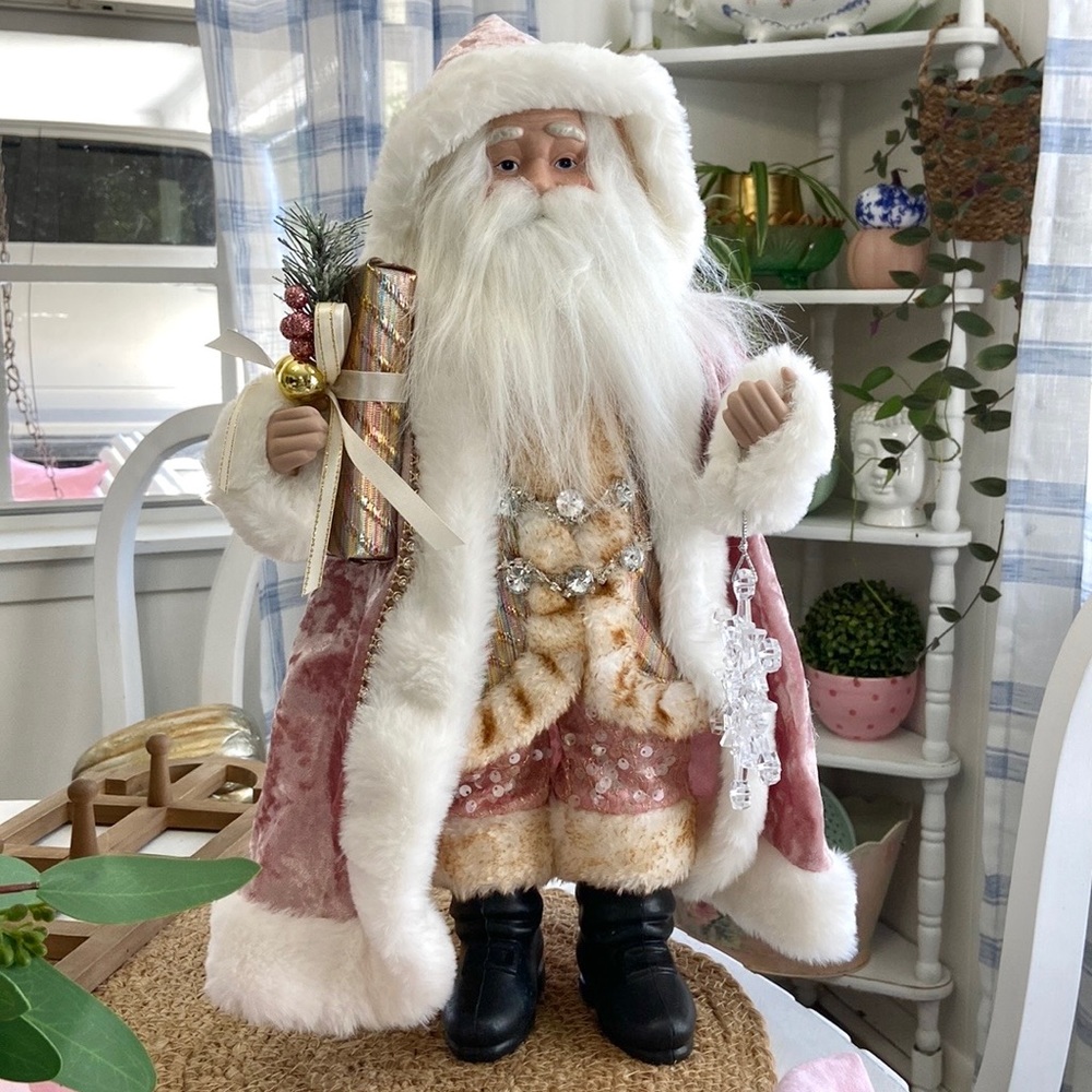 New Pink Santa Claus Coquette Shabby Chic Cottagecore Christmas Holiday …